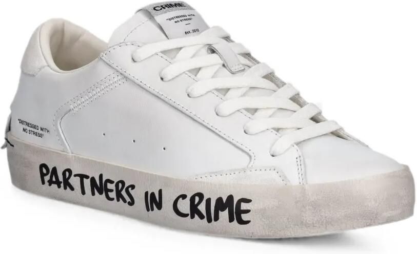 Crime London Distressed sneakers met tekst-print Wit - Foto 3