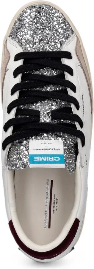 Crime London Distressed sneakers verfraaid met glitters Wit - Foto 4