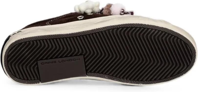Crime London Distressed suède sneakers verfraaid met glitters Bruin - Foto 5