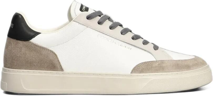 Crime London Eclipse leren sneakers met suède vlakken Wit