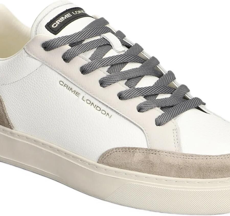Crime London Eclipse leren sneakers met suède vlakken Wit - Foto 2