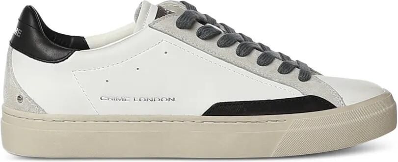 Crime London Essential leren sneakers met contrasterend vlak Wit