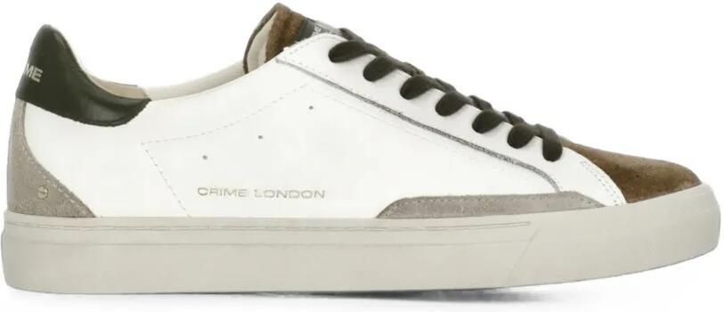 Crime London Essential suede-panelled sneakers Wit