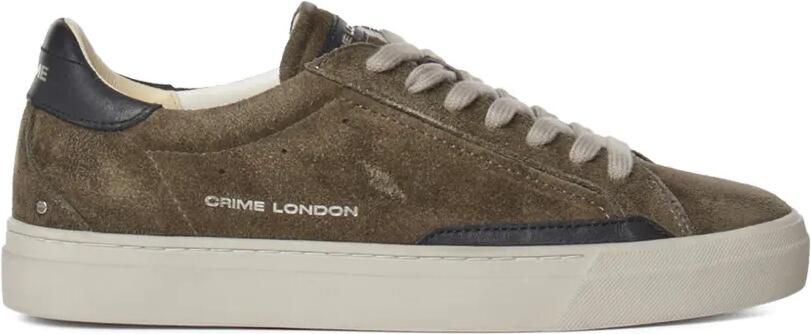 Crime London Essential suède sneakers met logo-print Groen