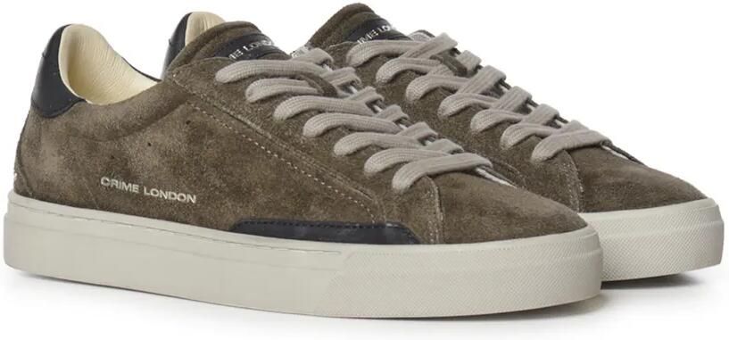 Crime London Essential suède sneakers met logo-print Groen - Foto 3