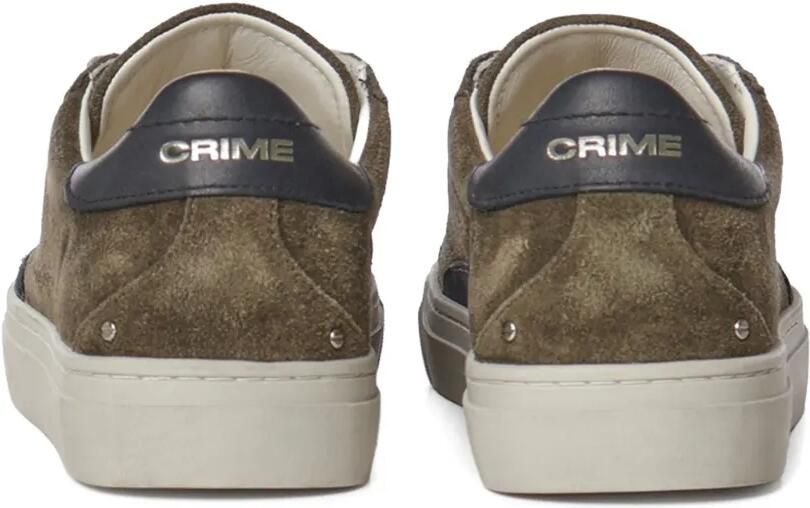 Crime London Essential suède sneakers met logo-print Groen - Foto 2