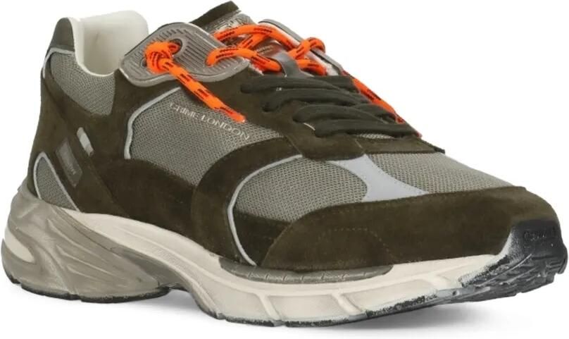 Crime London Fugitive 9404 panelled low-top sneakers Groen - Foto 3