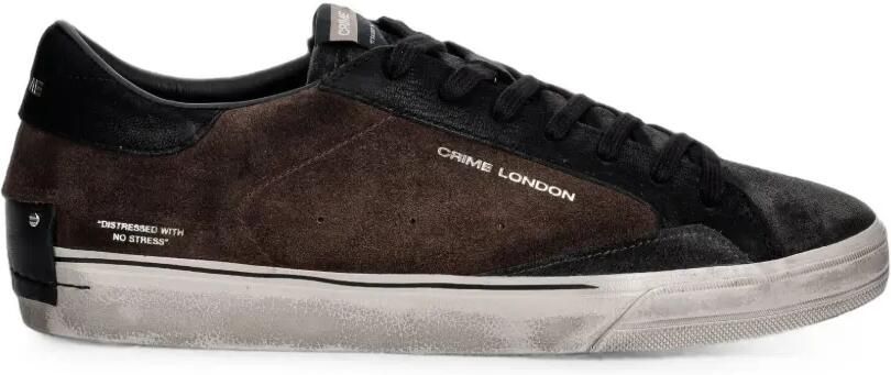Crime London Gerafelde 2.0 sneakers met vlakken Bruin