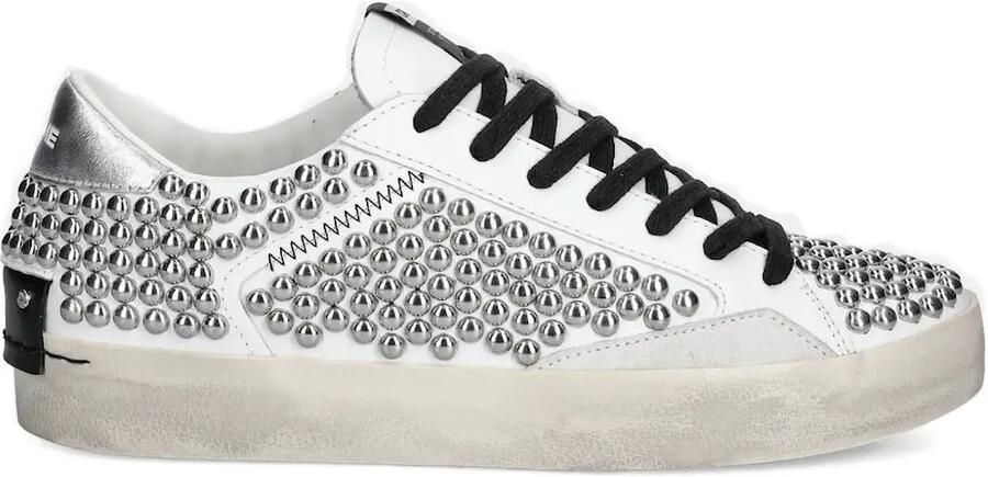 Crime London Gerafelde leren sneakers Wit