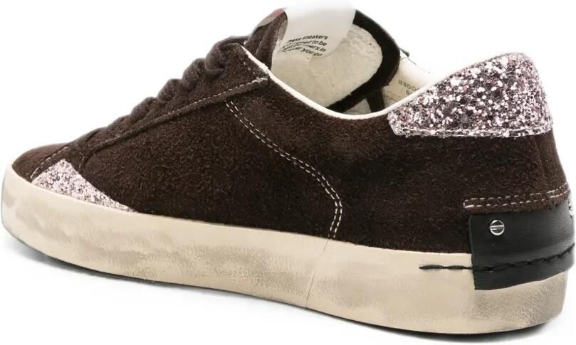 Crime London Gerafelde sneakers met glitters Bruin - Foto 4