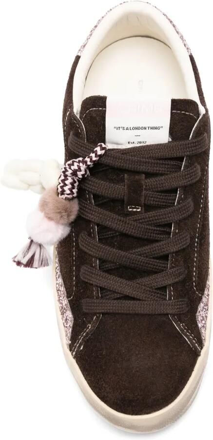 Crime London Gerafelde sneakers met glitters Bruin - Foto 3