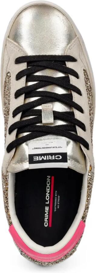 Crime London Gerafelde sneakers met glitters Goud - Foto 4