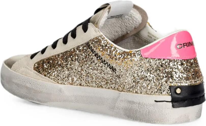 Crime London Gerafelde sneakers met glitters Goud - Foto 3