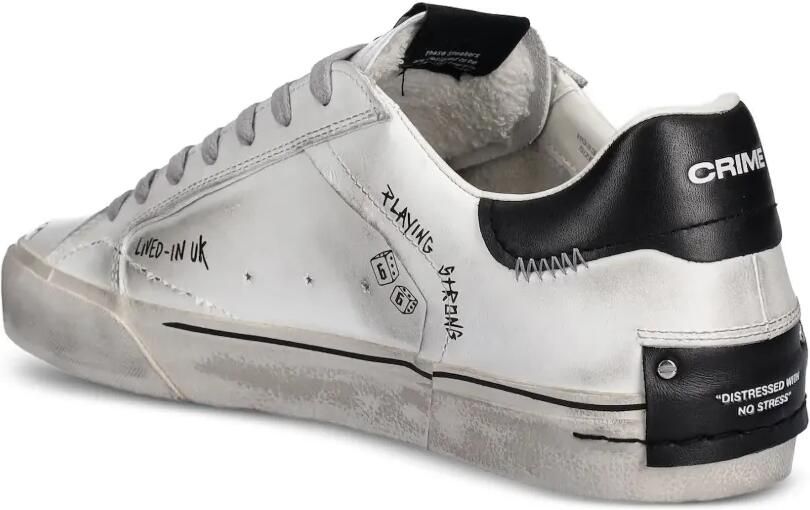 Crime London Gerafelde sneakers met graffiti-print Wit - Foto 2