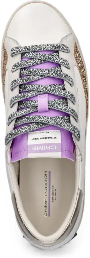 Crime London Gerafelde sneakers met plateauzool en glitters Wit - Foto 4
