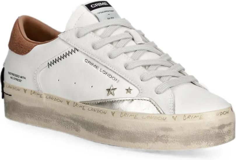 Crime London Gerafelde sneakers met sterpatch Wit - Foto 3