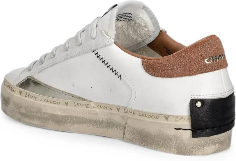 Crime London Gerafelde sneakers met sterpatch Wit - Foto 2