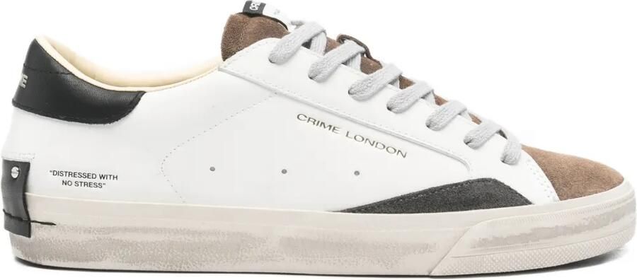 Crime London Gerafelde sneakers Wit