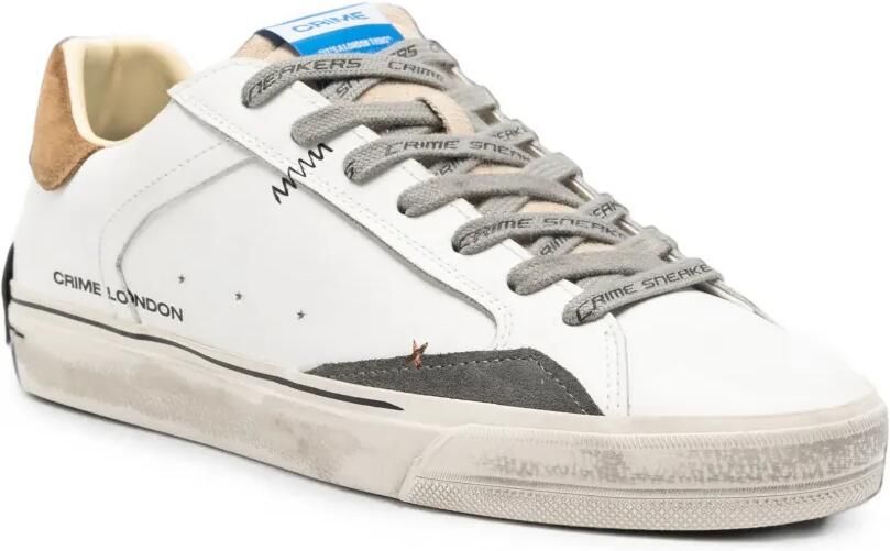 Crime London Gerafelde sneakers Wit