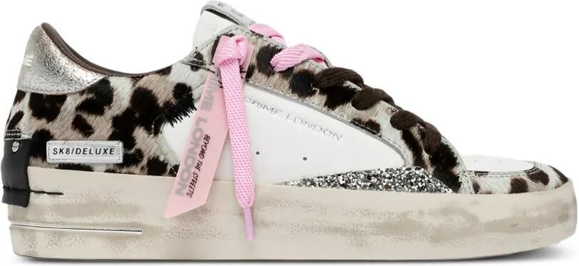 Crime London Hyena leopard-print sneakers Wit
