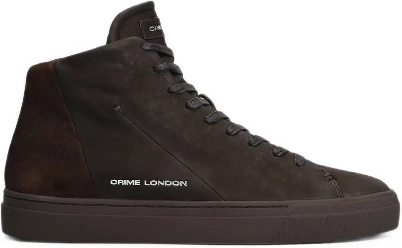 Crime London Kane high-top sneakers met rits aan de zijkant Bruin