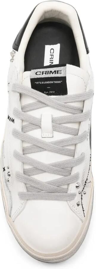 Crime London Leren sneakers verfraaid met studs Wit - Foto 4