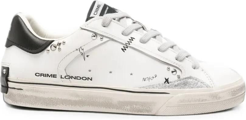 Crime London Leren sneakers verfraaid met studs Wit - Foto 3