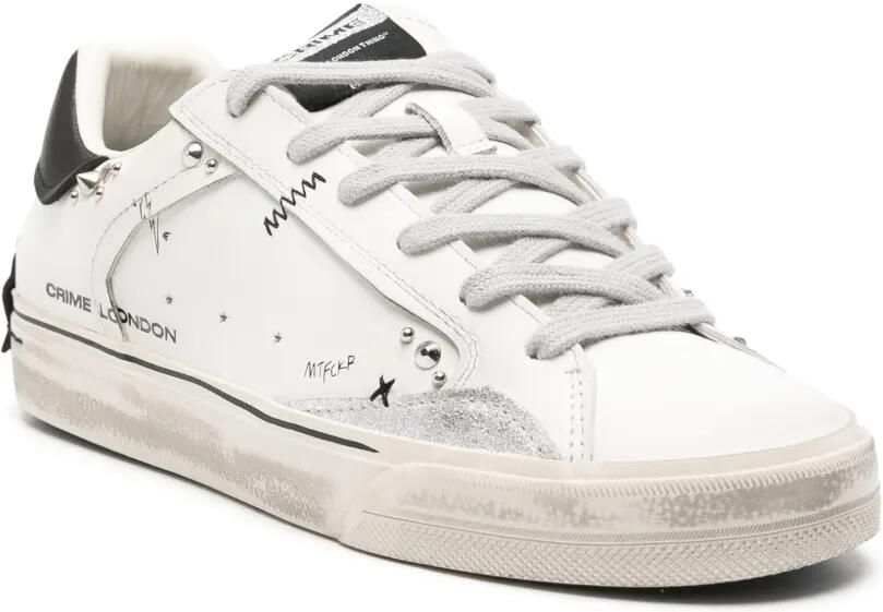 Crime London Leren sneakers verfraaid met studs Wit - Foto 2