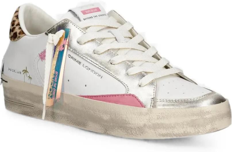 Crime London Metallic sneakers met luipaardprint Wit - Foto 2