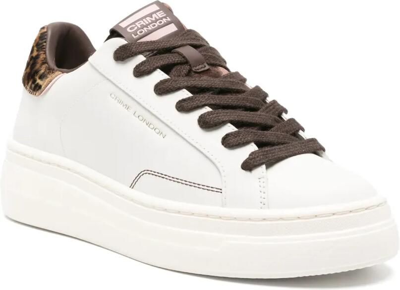 Crime London New Elevate leren sneakers met luipaardprint Wit - Foto 2