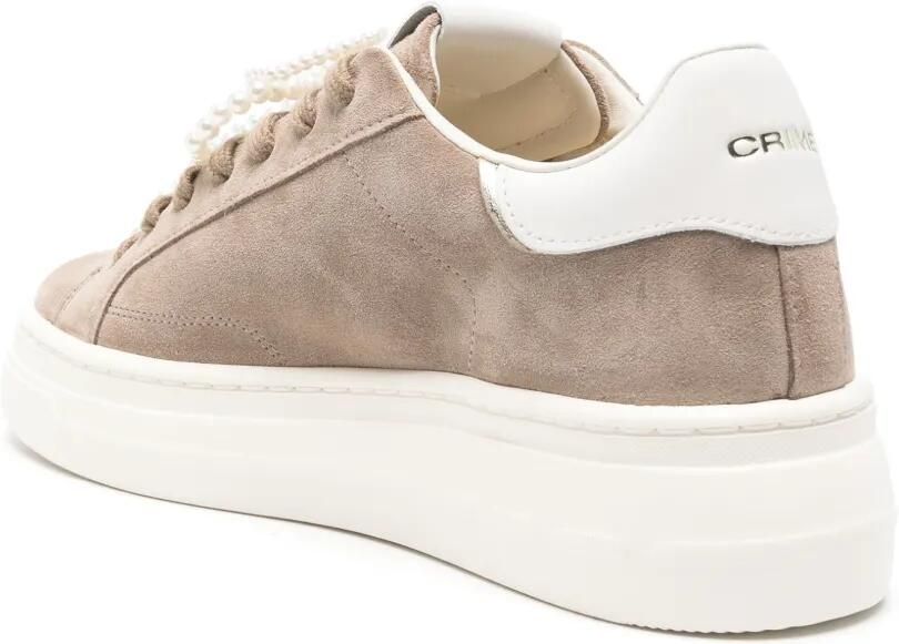 Crime London New Elevate suède sneakers verfraaid met parels Beige - Foto 2