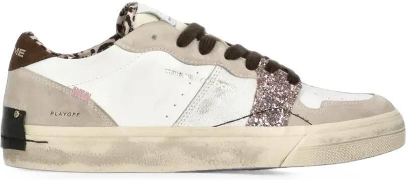 Crime London Playoff glitter-embellished sneakers Wit
