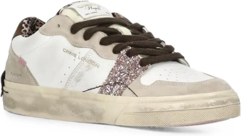 Crime London Playoff glitter-embellished sneakers Wit - Foto 3