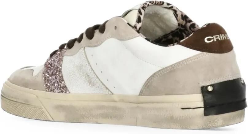 Crime London Playoff glitter-embellished sneakers Wit - Foto 4