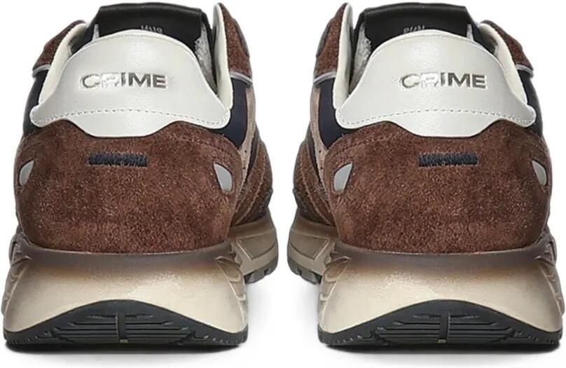 Crime London Rush suède sneakers met vlakken Bruin