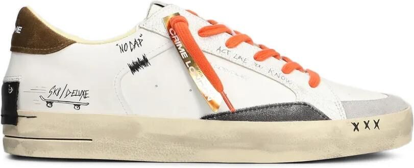 Crime London SK8 Deluxe distressed-effect sneakers Wit