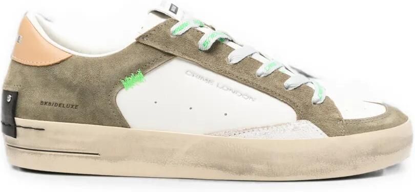 Crime London Sk8 Deluxe leren sneakers met vlakken Groen