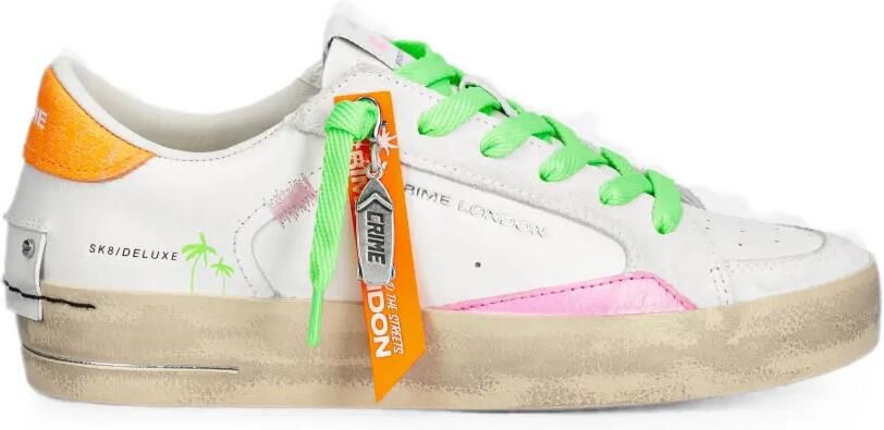 Crime London SK8 Deluxe leren sneakers Wit