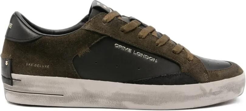 Crime London Sk8 Deluxe sneakers met gerafeld effect en vlakken Groen