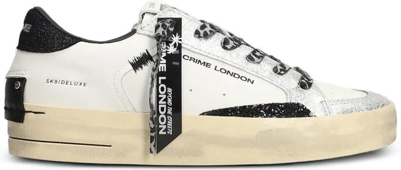 Crime London SK8 Deluxe sneakers met glitter-effect Wit