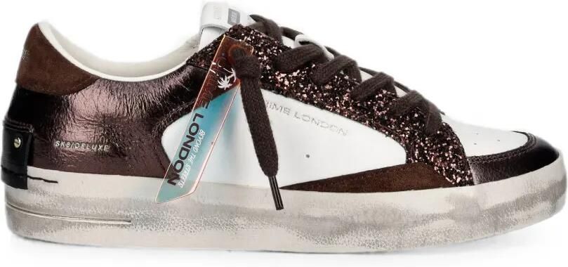 Crime London Sk8 Deluxe sneakers met glitters Wit