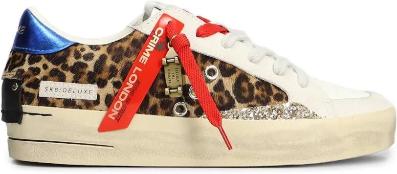 Crime London Sk8 Deluxe sneakers met luipaardprint Beige