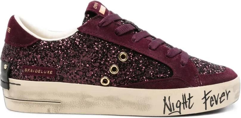 Crime London SK8 Deluxe suède sneakers verfraaid met glitters Paars