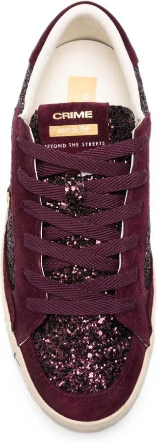 Crime London SK8 Deluxe suède sneakers verfraaid met glitters Paars - Foto 4