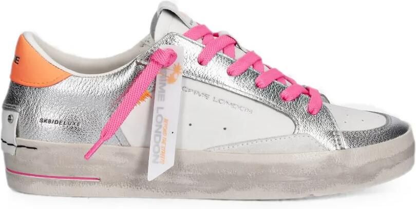 Crime London Skate Deluxe leren sneakers Zilver