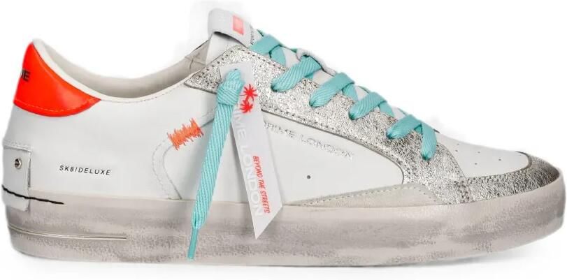 Crime London Skate Deluxe sneakers met gerafeld effect Wit