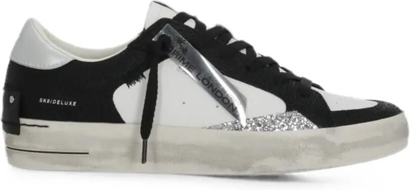Crime London Skate Deluxe sneakers met glitters Wit