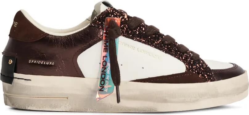 Crime London Skate Deluxe sneakers met glitters Wit