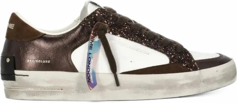 Crime London Skate Deluxe sneakers met glitters Wit