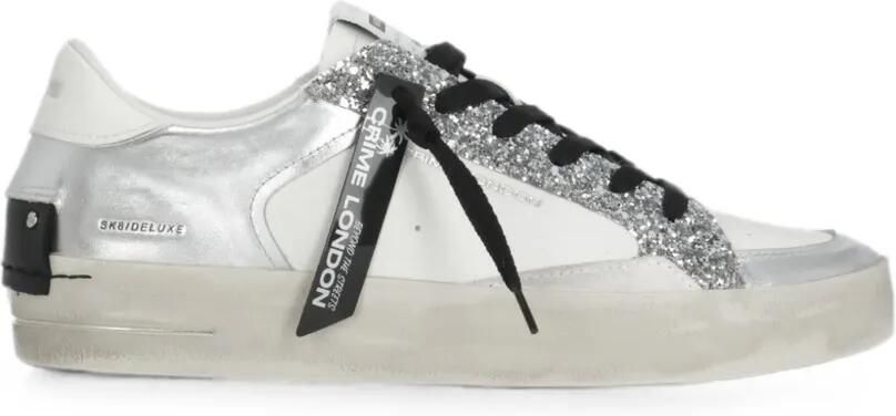Crime London Skate Deluxe sneakers verfraaid met glitters Wit